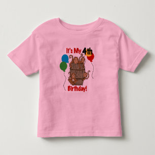 Camiseta barril de macacos 4º aniversário