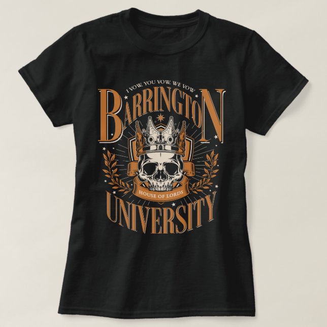 Camiseta Barrington University O Livro Ritual (Frente do Design)
