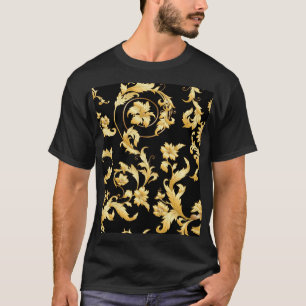 Camiseta Barroco Rococo, Padrão Floral Vitoriano.