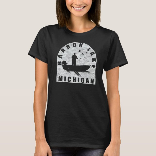 Camiseta Barron Lake Fish Michigan (Frente)