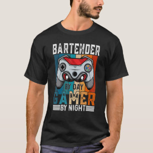 Camiseta BARTENDER By Day Gamer By Night Memory Para Jogado
