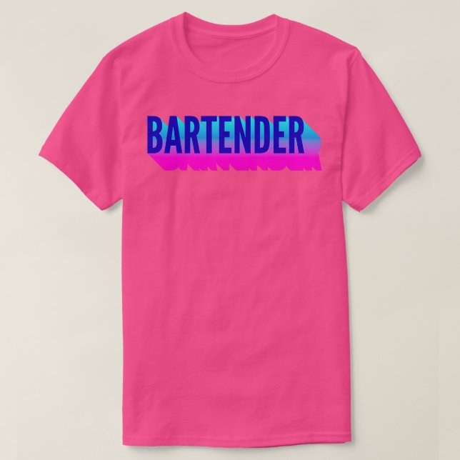 Camiseta Bartender com Sombra de Gradação Longa 2 (Frente do Design)