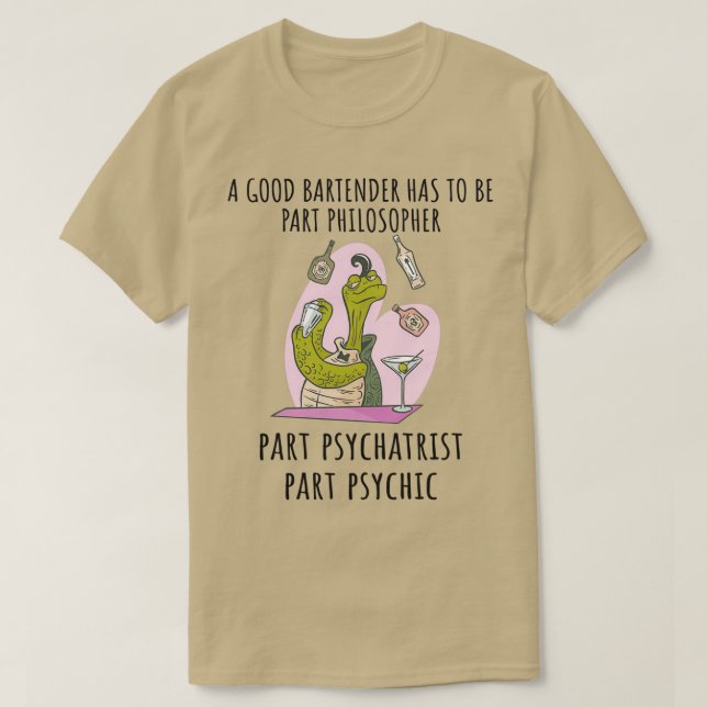 Camiseta Bartender Engraçado Dizendo 6 (Frente do Design)
