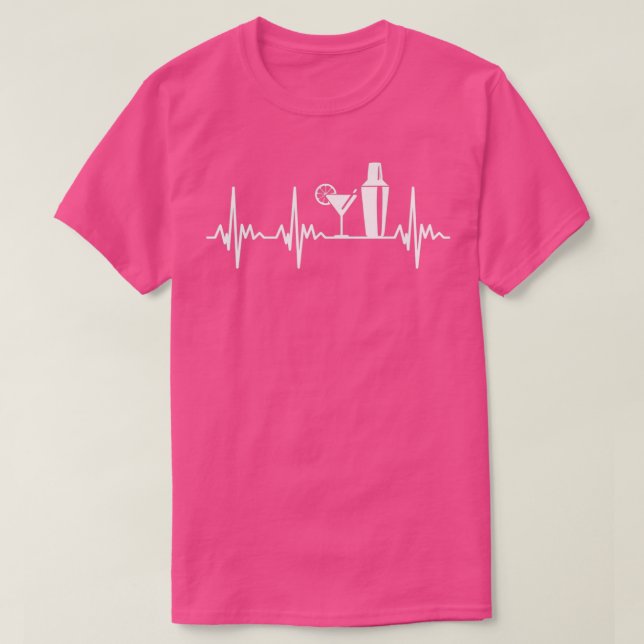 Camiseta Bartender Heartbeat Engraçado Bartending Lover (Frente do Design)