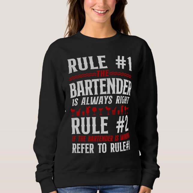 Camiseta Bartender Mixologist Bar Rules Rule #1 Bartender I (Frente)