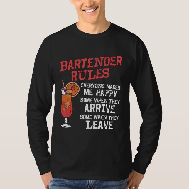 Camiseta Bartender Mixologist Bartender Rules Everyone Make (Frente)