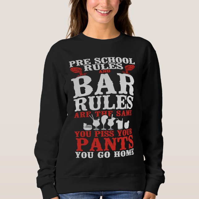 Camiseta Bartender Mixologist Preschool Rules And Bar Rules (Frente)