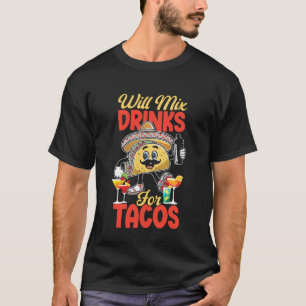 Camiseta Bartender Mixologist Taco Misturará Drinks para Ta