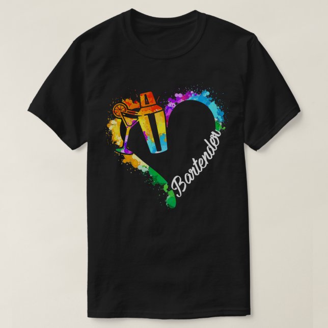 Camiseta BARTENDER WATER ART HEART Classic TSirt (Frente do Design)