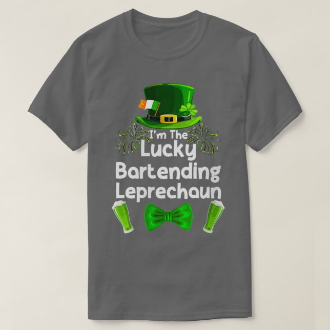 Camiseta Bartending Leprechaun Rua Patrickx27S Day Bartende (Frente do Design)