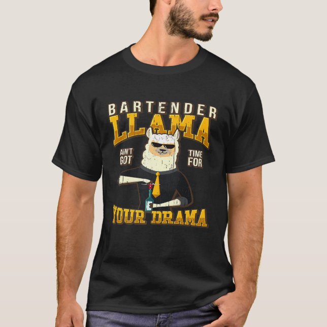 Camiseta Bartending Llama Lover Funny Sayings Bartending (Frente)