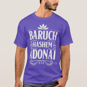 Camiseta Baruch Hashem Adonai Hebraico Bênção Cristã