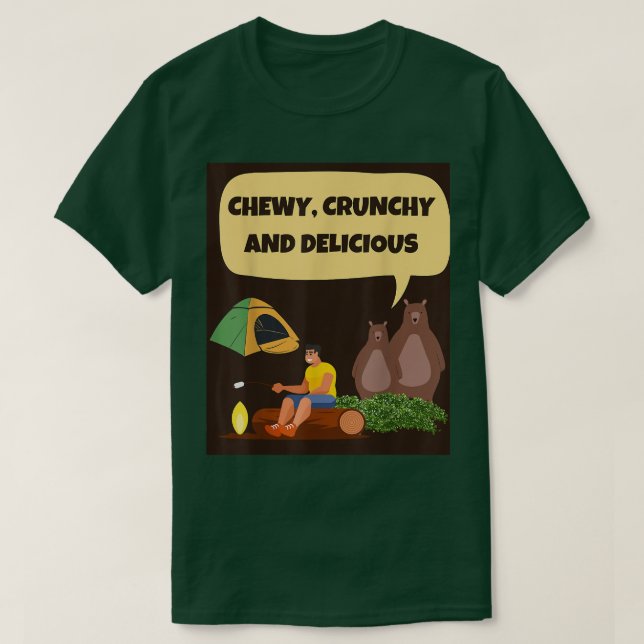 Camiseta BARULHO, CRUNCHY E URSOS E DELICIOSOS ursos famoso (Frente do Design)