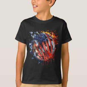 Camiseta Basball America Hoop Usa Trabalho de arte Wat