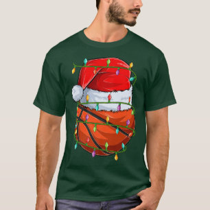 Camiseta Basball Sports Lover Xmas Luzes de Basquete