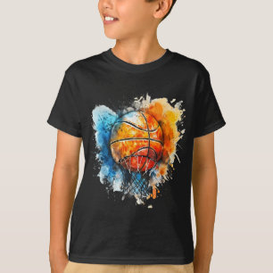Camiseta Basbol - Cores Aquáticas - Basquete de Desenho Col