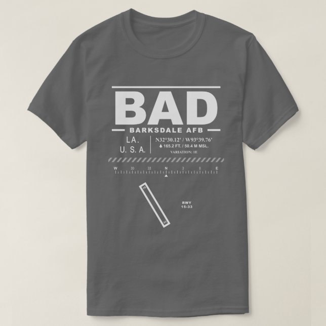 Camiseta Base Aérea da Barksdale AFB BAD (Frente do Design)