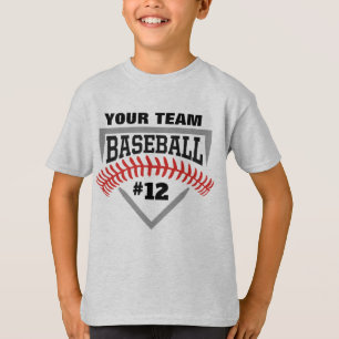 Camiseta Base Base de Basebol Personalizada para Crianças 