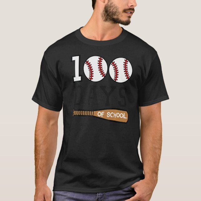 Camiseta Baseball 100 Days of School Happy 100th Day Teache (Frente)