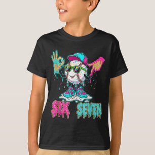 Camiseta Baseball 67 Gotejamento Seis Sete Sinais de Mão So
