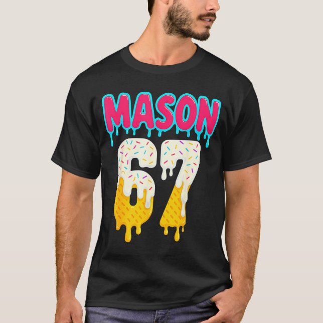 Camiseta Baseball 6 7 Ice Cream Drip Number 67 Funny Six Se (Frente)