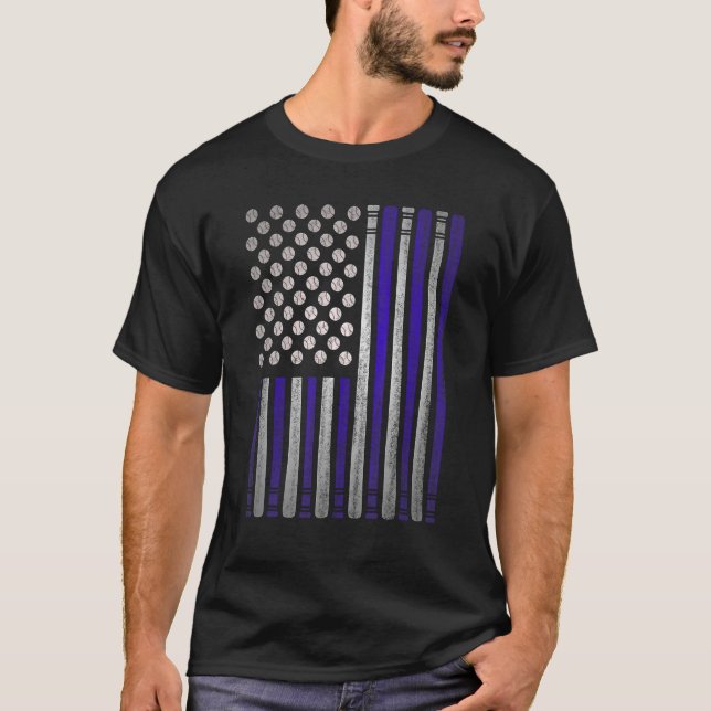 Camiseta Baseball American Flag 4th of July USA Patriotic D (Frente)