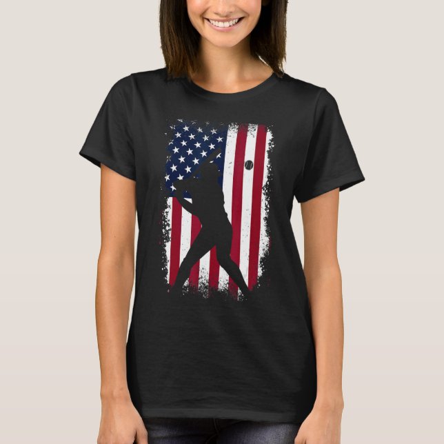 Camiseta Baseball American Flag Fans Men Vinta (Frente)
