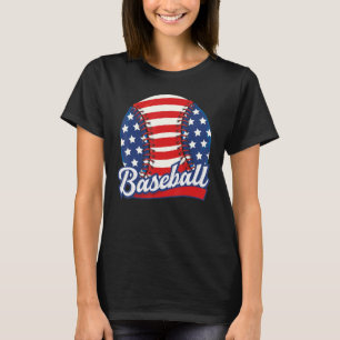 Camiseta Baseball American flag Patriótica Retro Basebal
