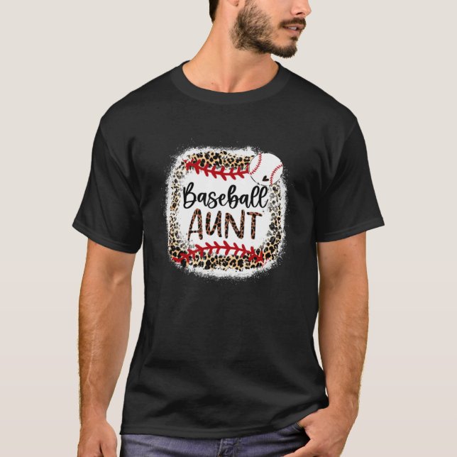 Camiseta Baseball Aunt Leopard  Baseball Aunt (Frente)