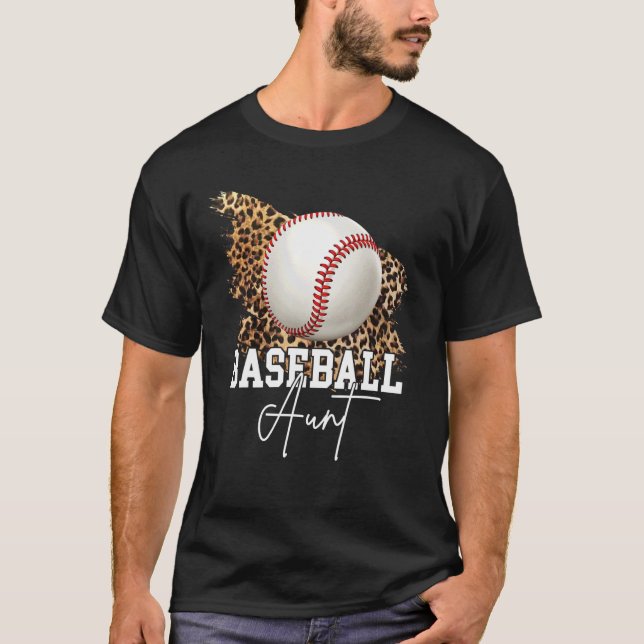 Camiseta Baseball Aunt Leopard Heart (Frente)