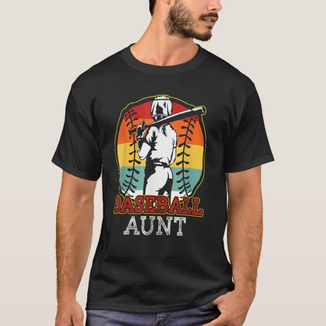 Camiseta Baseball Aunt Mom Softball Mother Team Sports  For (Frente)