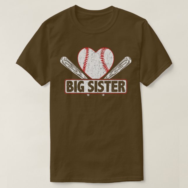 Camiseta Baseball Big Sister Combinação Familiar Basebol So (Frente do Design)
