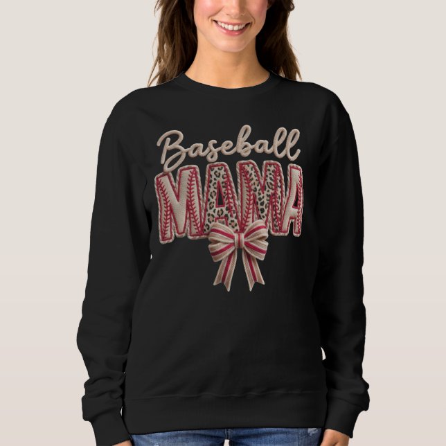 Camiseta Baseball Bow Mamãe, Dia das Mães (Frente)