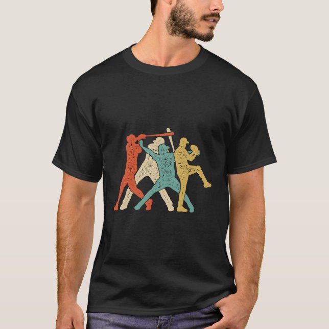 Camiseta Baseball Catcher Pitcher Batter Esporte (Frente)