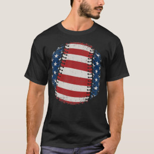 Camiseta Baseball com bandeira americana no basebol patriót