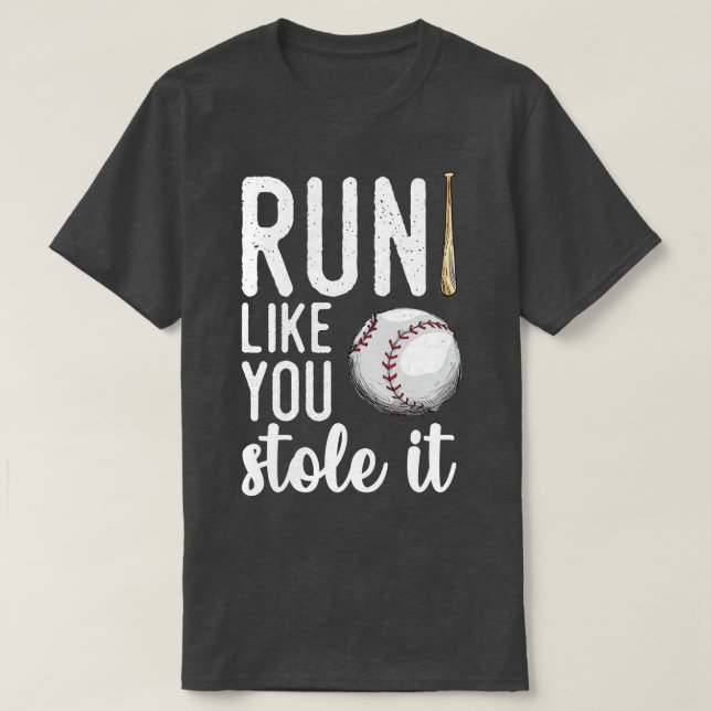Camiseta Baseball Corre Como Se Você O Roubasse (Frente do Design)