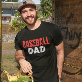 Camiseta Baseball Dad Linda Letras Rojas Baseball dad