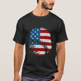 Camiseta Baseball de Bandeira Americana