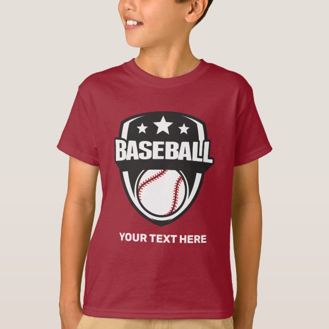 Camiseta Baseball de texto personalizado (Frente)