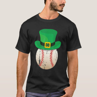 Camiseta Baseball Dia de São Patrício Meninos Homens Bola L