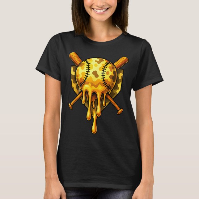 Camiseta Baseball Drip Ice Cream Camo Cool Design  (Frente)