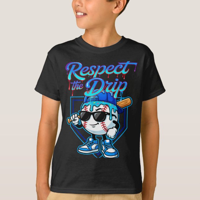 Camiseta Baseball Drip Ice Cream Respect The Drip Home Plat (Frente)