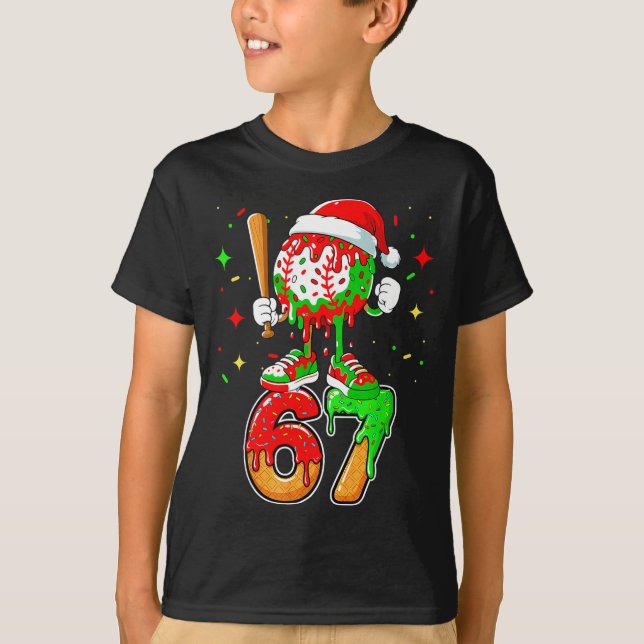 Camiseta Baseball Drip Número 67 Meme Sorvete Dripng Chri (Frente)