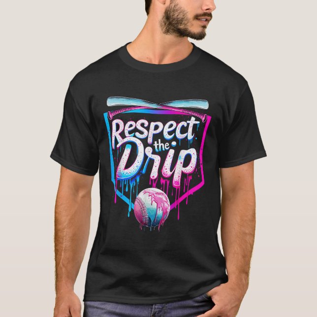 Camiseta Baseball Drip Para Rapazes Sorvete Drip Respeito (Frente)