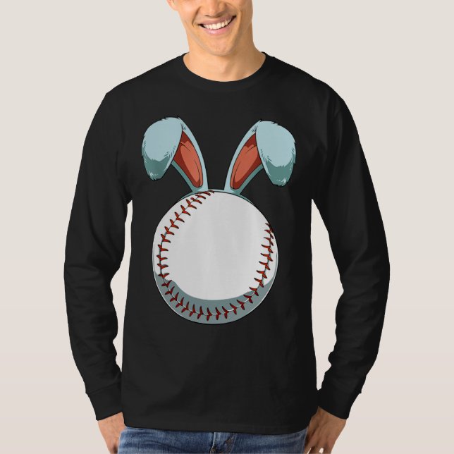 Camiseta Baseball Easter Day  Bunny Ears Rabbit Baseball Fa (Frente)