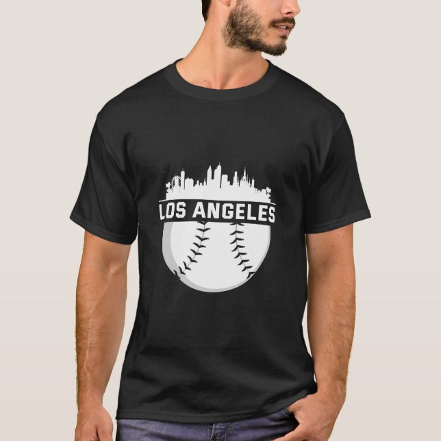 Camiseta Baseball em Skyline da Cidade Perfeita de Los Ange (Frente)