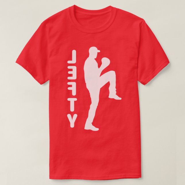 Camiseta Baseball Esquerda à Esquerda de Pitcher Engraçado  (Frente do Design)