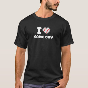 Camiseta Baseball Eu ❤️ DIA DE JOGO EU AMO DIA DE JOGO CORA