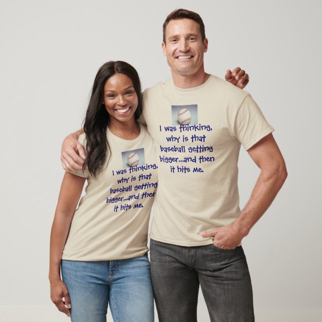 Camiseta baseball, eu estava pensando, por que isso é... (Unissex)