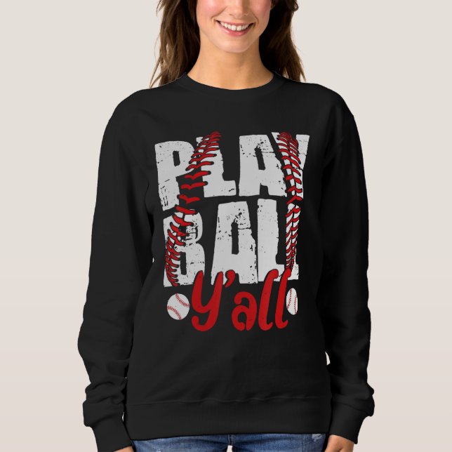 Camiseta Baseball  for Women  Play Ball Y all Mom Fan (Frente)